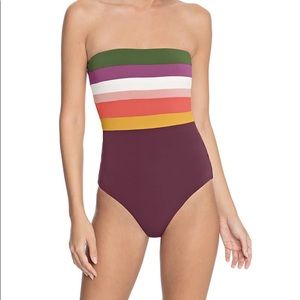 Robin Piccone Stripe Bandeau One Piece